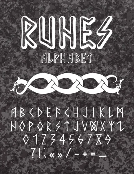 Runic style hand drawn alphabet — Stock Vector