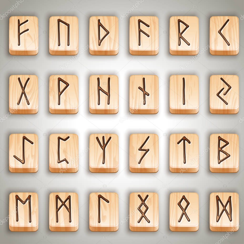 scandinavian wooden runes