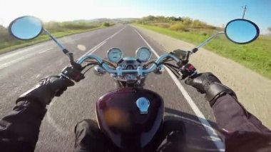 Motosiklet binici geniş bakış açısı. Klasik cruiser/helikopter sonsuza kadar! 