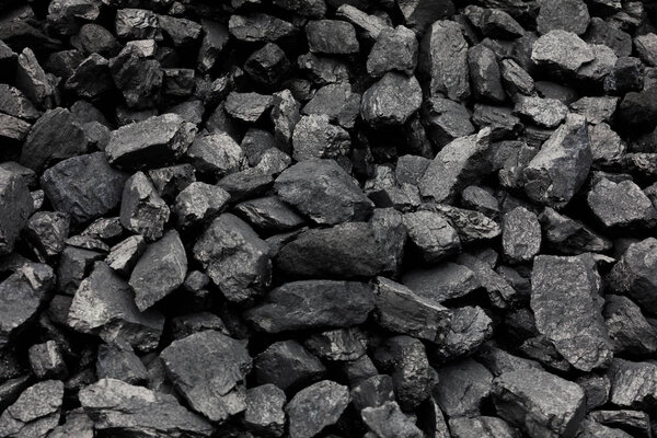 Natural black coals for background. Industrial coals