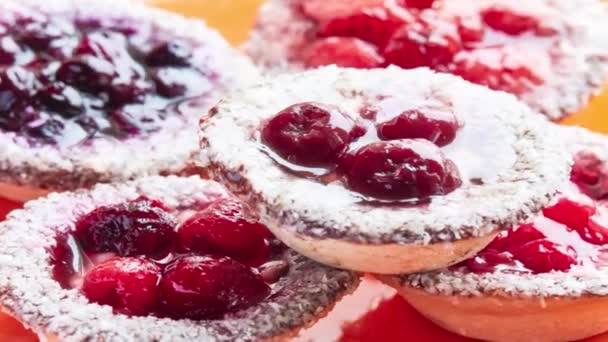 Streuobstkuchen Torte Ist Ein Gebackenes Gericht Bestehend Aus Füllung Über — Stockvideo