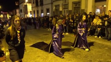 Braga, Portekiz - 14 Nisan 217: Kefaret alayı sokaklarda Braga, Portekiz üzerinde kutsal hafta (Semana Noel Baba) geçen hafta önce Paskalya Oruç sırasında. Yıllık haraç tutku İsa Mesih'in.