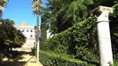 Alcazar bahçeleri. Kraliyet sarayıdır orijinal Endülüs Müslüman kralları tarafından Gelişmiş Seville, Endülüs, İspanya, Alcazar Seville.