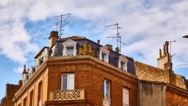 Timelapse budova Croix Baragnon Street, Toulouse, Francie. — Stock video