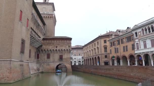 Ferrara Talya Este Kale Castello Estense Veya Castello San Michele — Stok video