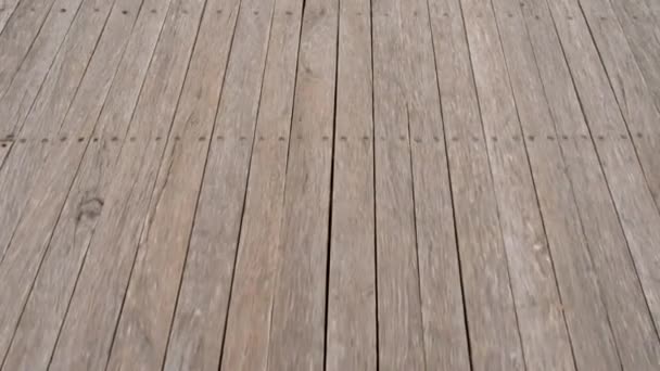 Suelo Madera Muelle Largo — Vídeo de stock