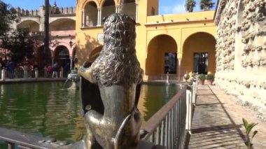 Alcazar bahçeleri. Kraliyet sarayıdır orijinal Endülüs Müslüman kralları tarafından Gelişmiş Seville, Endülüs, İspanya, Alcazar Seville.