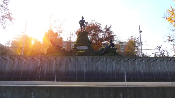 Monument Voor Vittorio Bottego Parma Italië Vittorio Bottego Een Italiaanse — Stockvideo