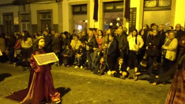 Braga Portogallo Aprile 217 Processione Penitenziale Strade Braga Portogallo Nella — Video Stock