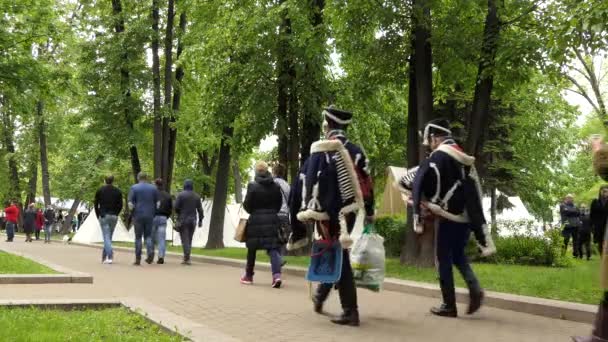 Moskova Rusya Haziran 2017 Festival Dönemini Petrovsky Bulvarı Tarihi Yeniden — Stok video