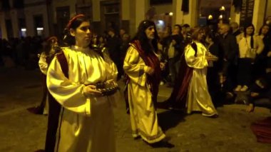 Braga, Portekiz - 14 Nisan 217: Kefaret alayı sokaklarda Braga, Portekiz üzerinde kutsal hafta (Semana Noel Baba) geçen hafta önce Paskalya Oruç sırasında. Yıllık haraç tutku İsa Mesih'in.