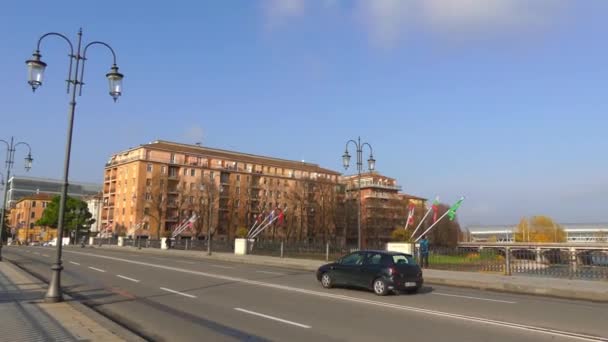 Ponte Delle Nazioni Bridge Nations Parma Şehir Bölge Emilia Romagna — Stok video