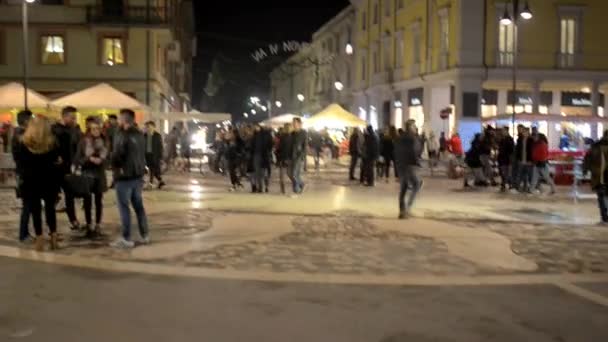 Lado Oriental Plaza Piazza Tre Martiri Rímini Italia Están Torre — Vídeos de Stock