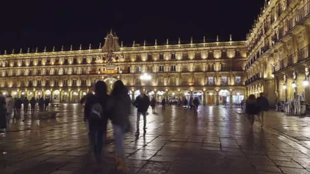 Plaza Mayor Main Plaza Salamanca Spanya Büyük Plaza Merkezi Salamanca — Stok video