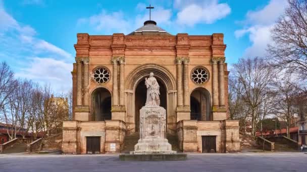 Timelapse Saint Aubin Kostel Toulouse Francie Byl Postaven Roce 1847 — Stock video