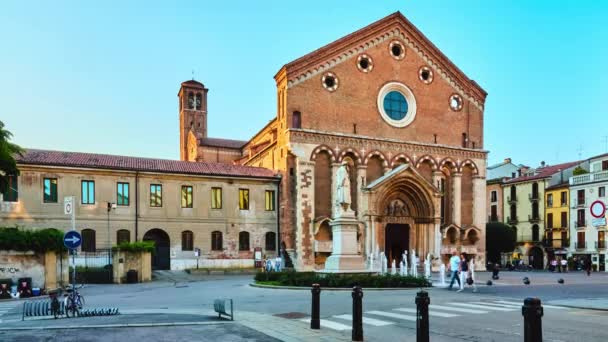 Chiesa San Lorenzo Luogo Culto Cattolico Vicenza Italia Costruita Stile — Video Stock