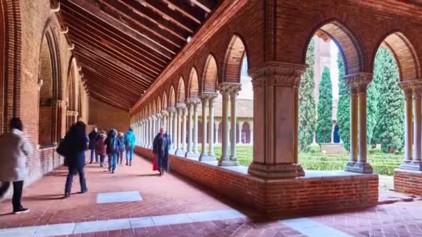 Toulouse Francja 2018 Marca Timelapse Kościele Jakobinów Jest Zdekonsekrowanego Katolicki — Wideo stockowe