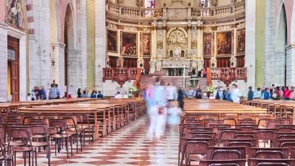 Виценца Италия Апреля 2018 Года Timelapse Vicenza Cathedral Roman Catholic — стоковое видео