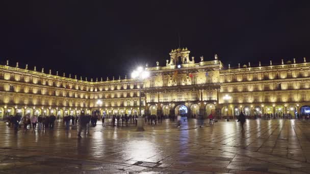 Plaza Mayor Main Plaza Salamanca Spanya Büyük Plaza Merkezi Salamanca — Stok video