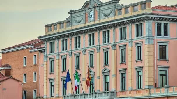 Palacio Región Del Veneto Fondamenta Santa Lucia Venecia Italia — Vídeo de stock