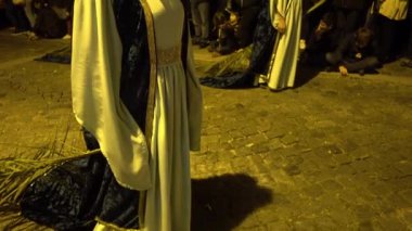 Braga, Portekiz - 14 Nisan 217: Kefaret alayı sokaklarda Braga, Portekiz üzerinde kutsal hafta (Semana Noel Baba) geçen hafta önce Paskalya Oruç sırasında. Yıllık haraç tutku İsa Mesih'in.