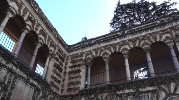 Alcazar Kertek Alcazar Sevilla Royal Palace Sevilla Andalúzia Spanyolország Eredetileg — Stock videók