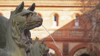 Çeşme ile Griffin'ler Dupuy Meydanı yakınındaki Ulusal Orkestrası Capitol Toulouse, Fransa.