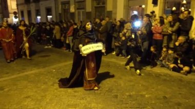 Braga, Portekiz - 14 Nisan 217: Kefaret alayı sokaklarda Braga, Portekiz üzerinde kutsal hafta (Semana Noel Baba) geçen hafta önce Paskalya Oruç sırasında. Yıllık haraç tutku İsa Mesih'in.