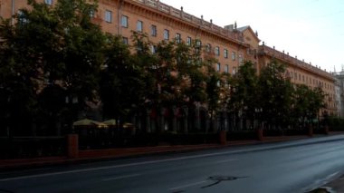 Minsk, Beyaz Rusya, biri şehir en yoğun orta kısmında Lenin Caddesi.
