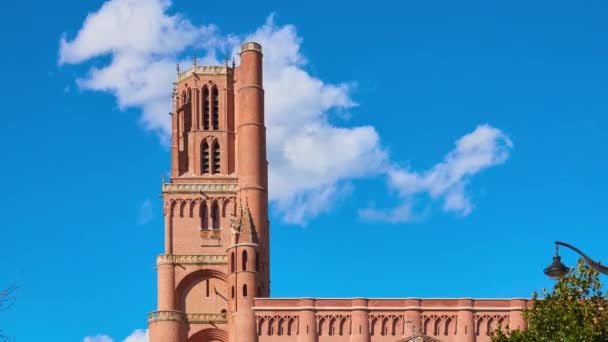 Базиліка Собору Святої Сесілії Собор Альбі Найбільш Важливою Католицькою Будівлею — стокове відео