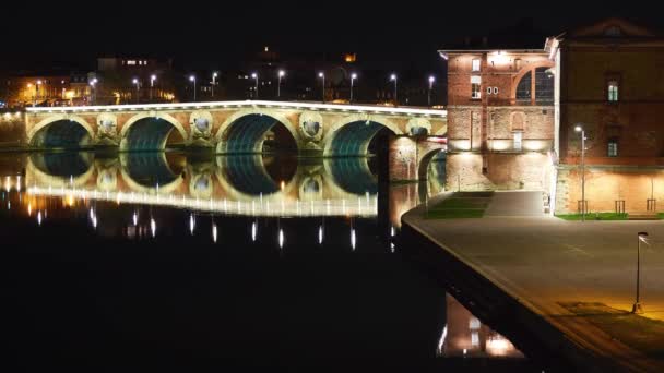 Timelapse Pont Neuf Francuski Dla Nowego Mostu Grand Pont Jest — Wideo stockowe