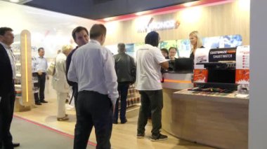 IFA, Berlin - 5 Eylül 2016: Pavilion Mykronoz Uluslararası Radyo Sergisi Berlin, Messe, Almanya.