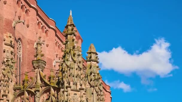 Die Basilika Saint Cecilia (Kathedrale von Albi) ist das wichtigste katholische Gebäude in Albi, Frankreich und Sitz des römisch-katholischen Erzbischofs von Albi. Zeitraffer. — Stockvideo