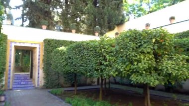 Alcazar bahçeleri. Kraliyet sarayıdır orijinal Endülüs Müslüman kralları tarafından Gelişmiş Seville, Endülüs, İspanya, Alcazar Seville.