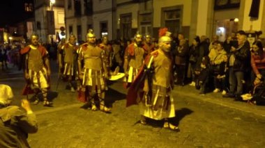 Braga, Portekiz - 14 Nisan 217: Kefaret alayı sokaklarda Braga, Portekiz üzerinde kutsal hafta (Semana Noel Baba) geçen hafta önce Paskalya Oruç sırasında. Yıllık haraç tutku İsa Mesih'in.