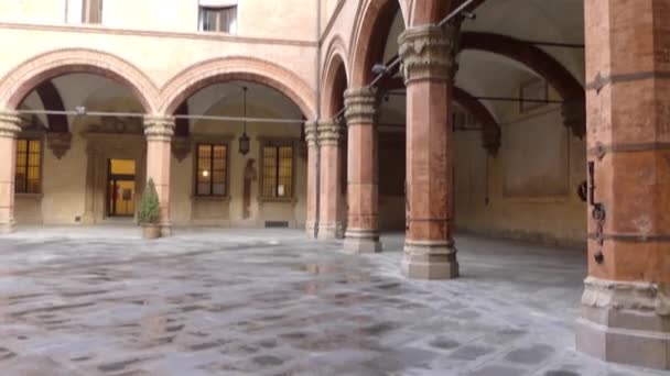 Palazzo Accursio Palazzo Comunale Дворец Города Болоньи Регион Эмилия Романья — стоковое видео