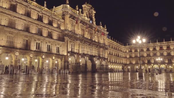 Plaza Mayor Hauptplatz Salamanca Spanien Ist Ein Großer Platz Zentrum — Stockvideo