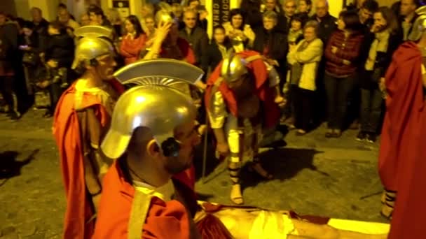 Braga Portogallo Aprile 217 Processione Penitenziale Strade Braga Portogallo Nella — Video Stock