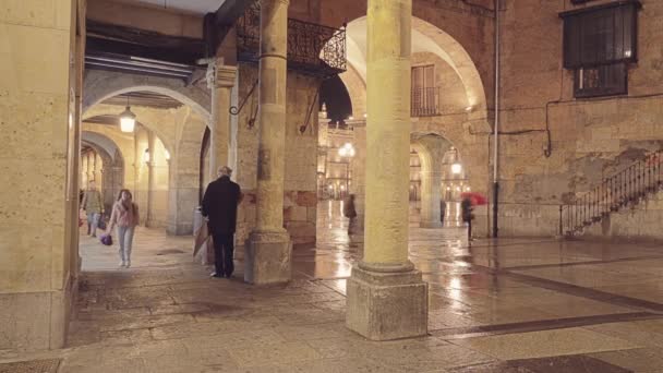 Plaza Mayor Plaza Mayor Salamanca España Una Gran Plaza Ubicada — Vídeos de Stock