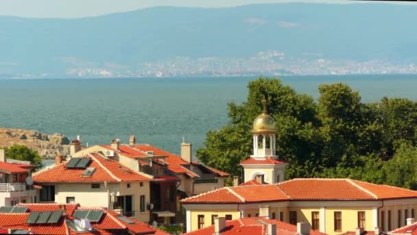 Sozopol é uma antiga cidade costeira localizada a 35 km ao sul de Burgas, no sul da costa búlgara do Mar Negro. Hoje é uma das principais estâncias balneares do país . — Vídeo de Stock