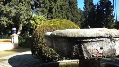 Alcazar bahçeleri. Kraliyet sarayıdır orijinal Endülüs Müslüman kralları tarafından Gelişmiş Seville, Endülüs, İspanya, Alcazar Seville.