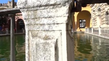 Alcazar bahçeleri. Kraliyet sarayıdır orijinal Endülüs Müslüman kralları tarafından Gelişmiş Seville, Endülüs, İspanya, Alcazar Seville.