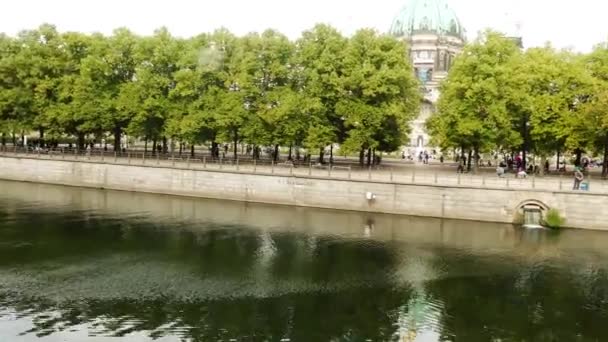 Берлін Німеччина Вересень 2016 Lustgarten Прогулянкових Сад Парк Музейному Острові — стокове відео