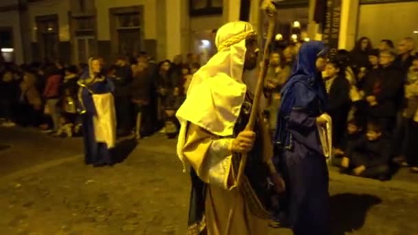 Braga Portogallo Aprile 217 Processione Penitenziale Strade Braga Portogallo Nella — Video Stock