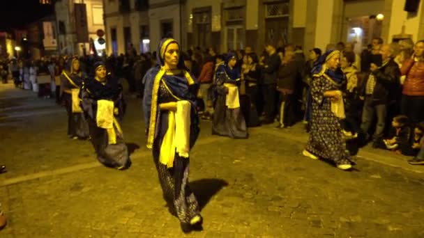 Braga Portogallo Aprile 217 Processione Penitenziale Strade Braga Portogallo Nella — Video Stock