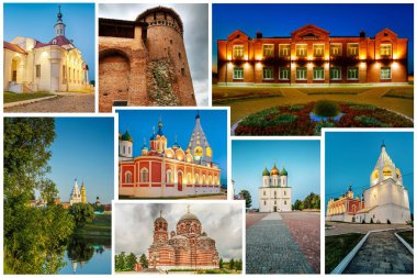 Fotoğraf kolajı Kolomna, Moskova bölgesi, Rusya Federasyonu.
