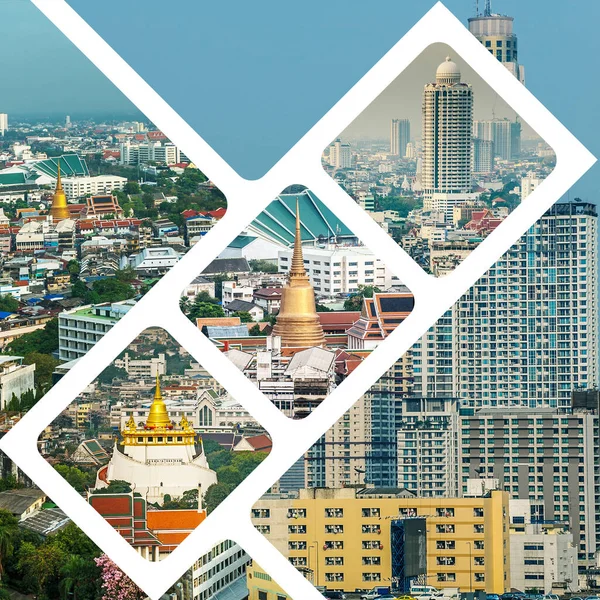 Photo Collage Views Bangkok Capital Thailand South East Asia — Stock Photo, Image