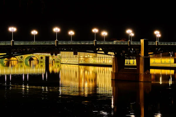 Γέφυρα Saint Pierre Της Τουλούζης Γαλλία Περνά Πάνω Από Garonne — Φωτογραφία Αρχείου