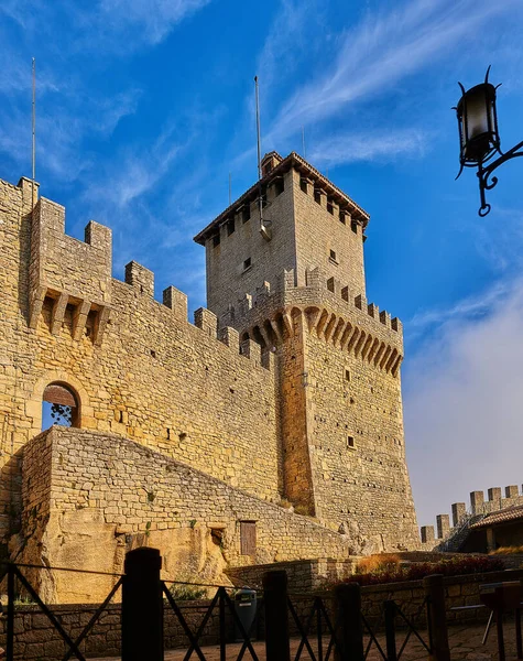 Guaita Kalesi San Marino Daki Monte Titano Inşa Edilen Kuleden — Stok fotoğraf