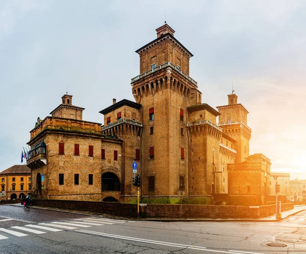 Este Kastély Vagy Castello San Michele Estense Nyüzsgő Középkori Kastély — Stock Fotó